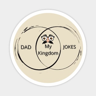 Dad Jokes King Venn Diagram Magnet